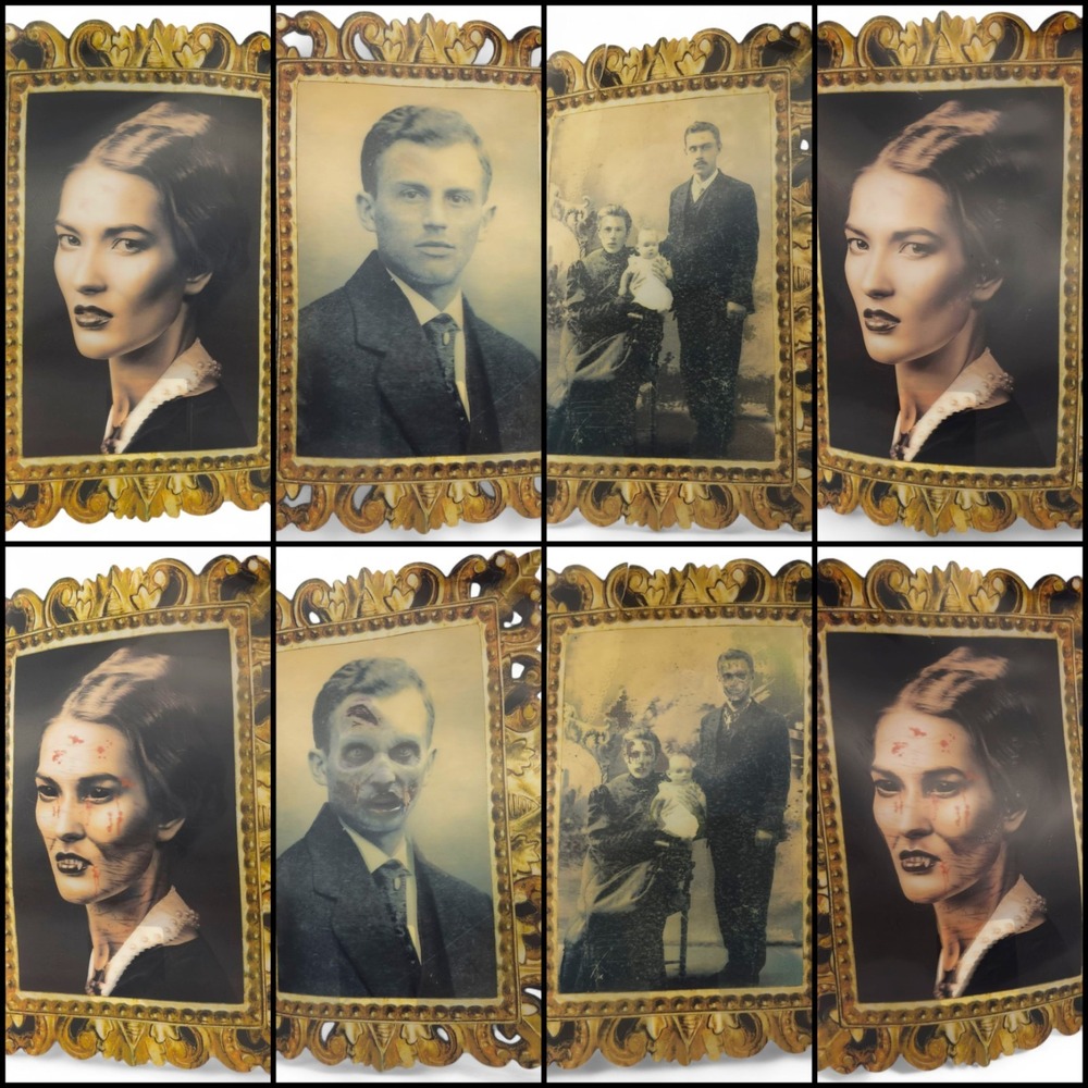 4X Halloween Hologram Changing Portrait Spooky 3D Lenticular Frame Wall Decor